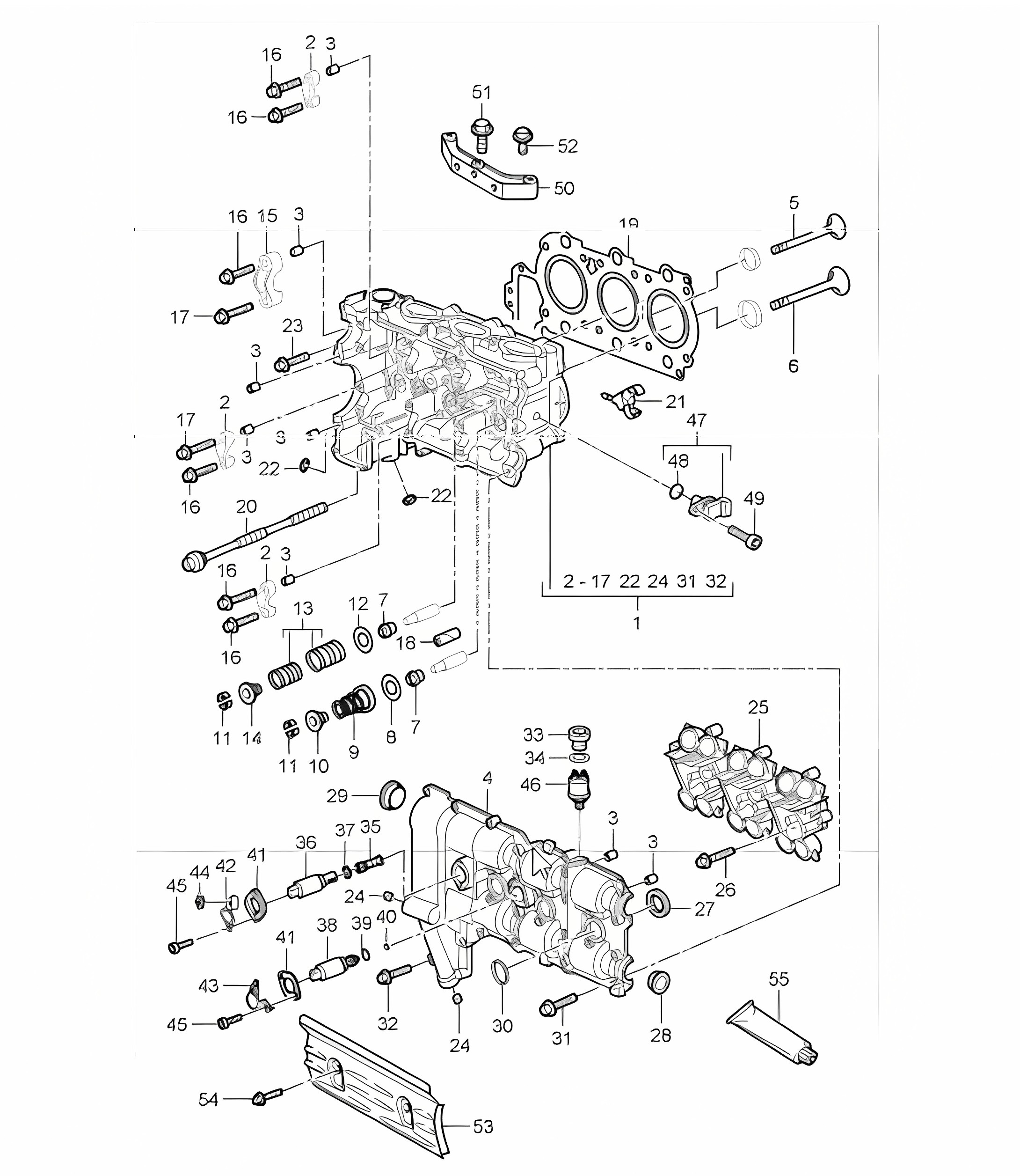 cylinder head for 997.1 M96.05 3.6L COUPE / CABRIO and 997.1 M97.01 3.8L COUPE S / CABRIO S 2005-08