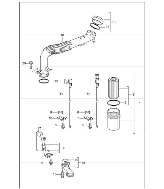 Diagram 104-05 Porsche Macan (95B) MK1 (2014-2018) Moteur