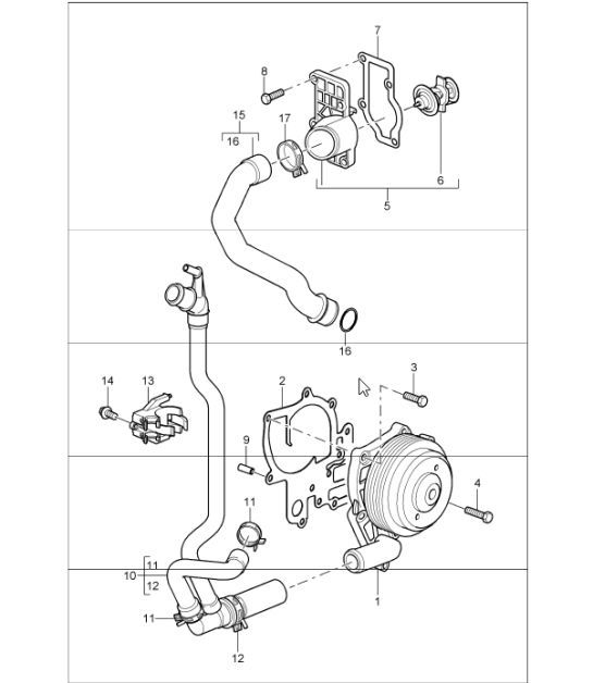Diagram 105-00 Porsche Macan (95B) MK1 (2014-2018) Motore