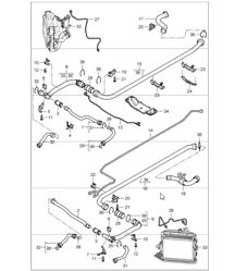 raffreddamento ad acqua - 2 - per 997.1 M96.05 3.6L COUPE / CABRIO e 997.1 M97.01 3.8L COUPE S / CABRIO S 2005-08