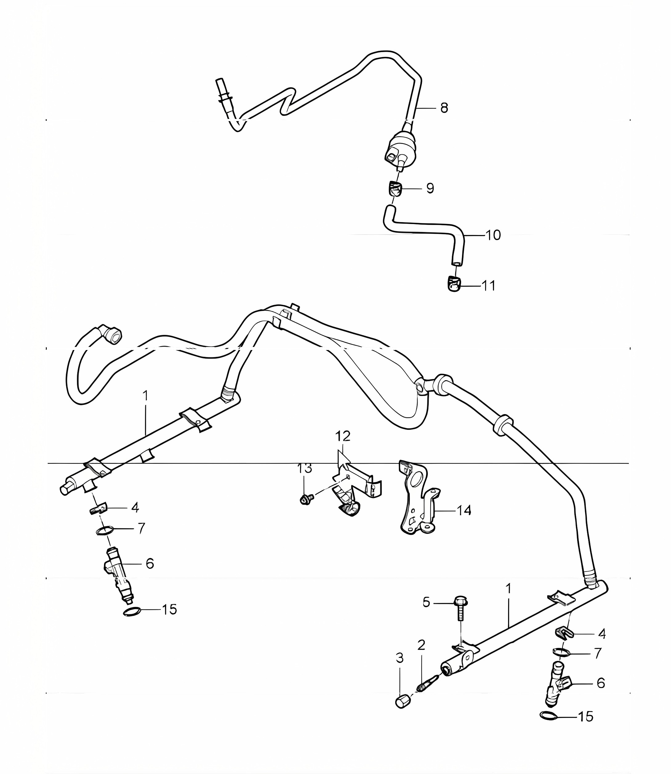 fuel collection pipe for 997.1 M96.05 3.6L COUPE / CABRIO and 997.1 M97.01 3.8L COUPE S / CABRIO S 2005-08