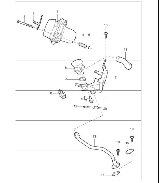 Diagram 108-05 Porsche 957 Cayenne S / GTS 4.8L 2007-10 Engine