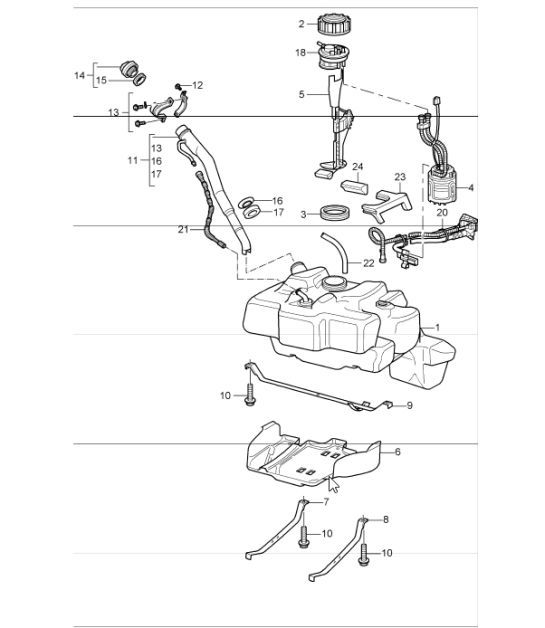Diagram 201-01 Porsche 971.2 Panamera 4S E-Hybrid 2.9L V6 2021-23 