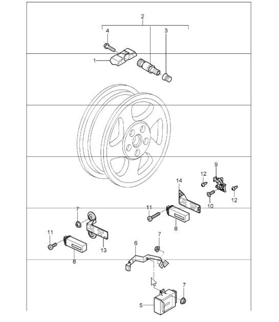 Diagram 601-05 Porsche 993 (911) C2 1994-97 Wheels, Brakes
