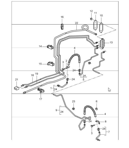 Diagram 604-10 Porsche 924 (1977-1988) Wheels, Brakes