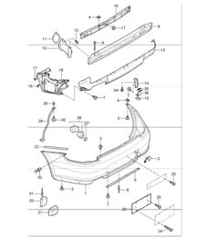bumper rear 997.1 2005-08