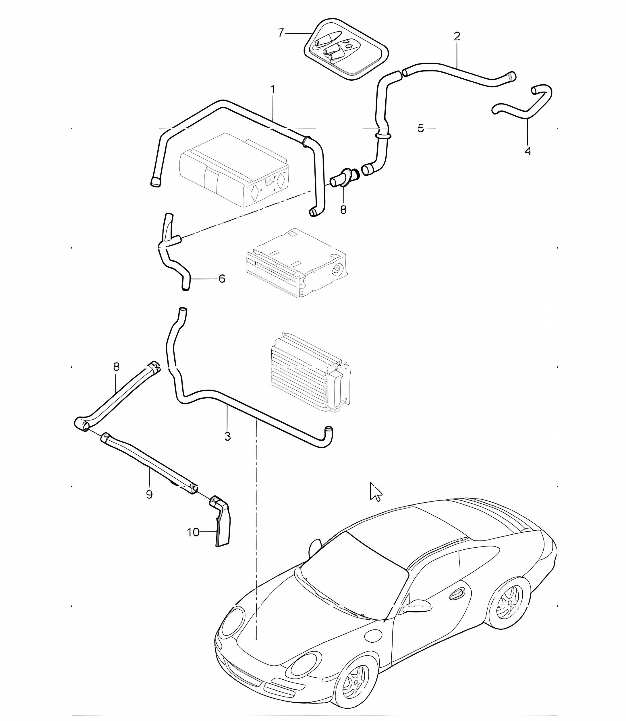luggage compartment cooling 997.1 I575 (Luggage compartment cooling system) 2005-08