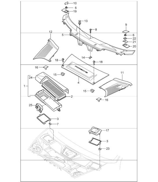 Diagram 813-20 Porsche 997 MK1 Carrera 2 3.6L 2005-08 Carrozzeria