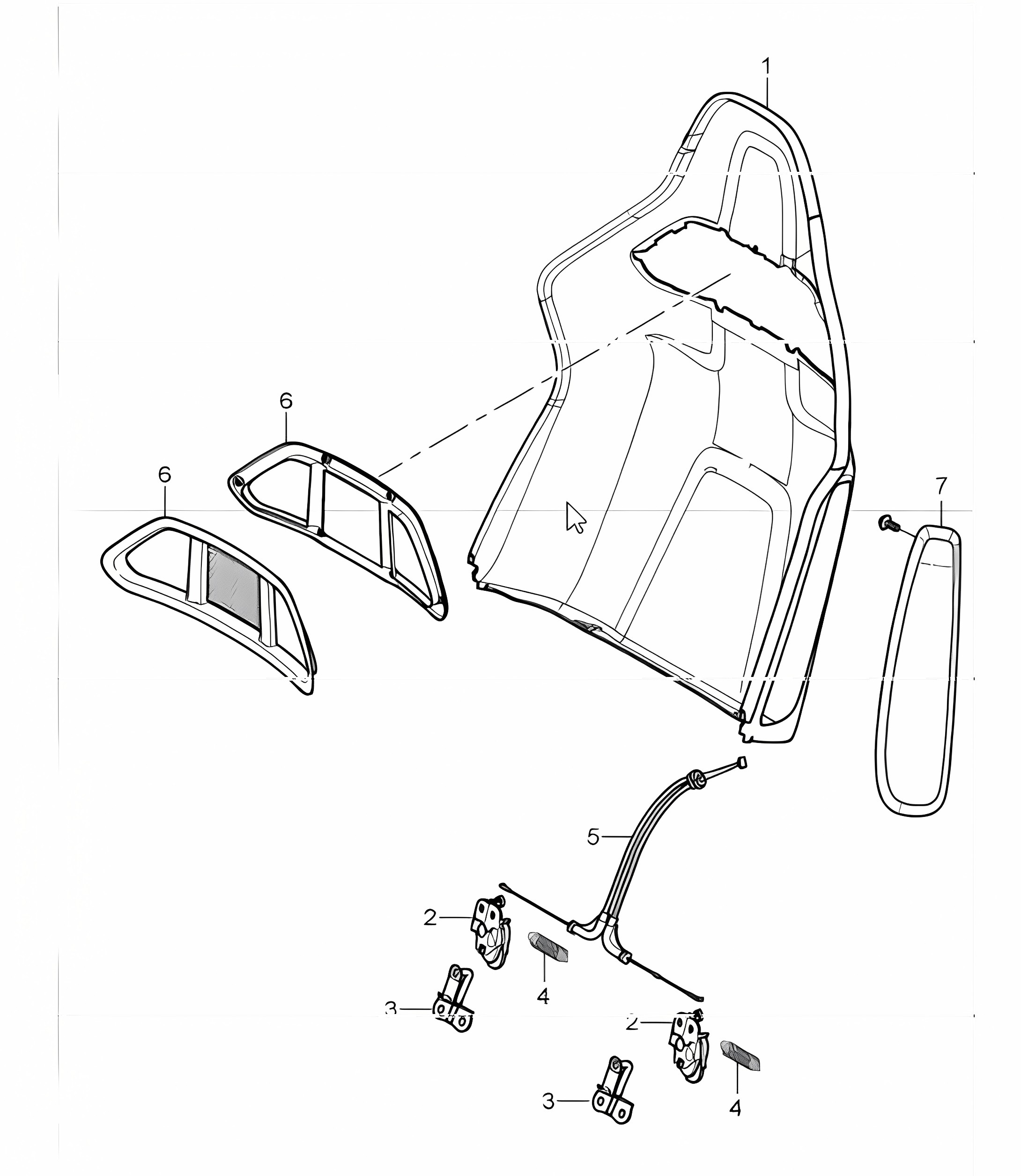 backrest shell bucket seat collapsible accessories