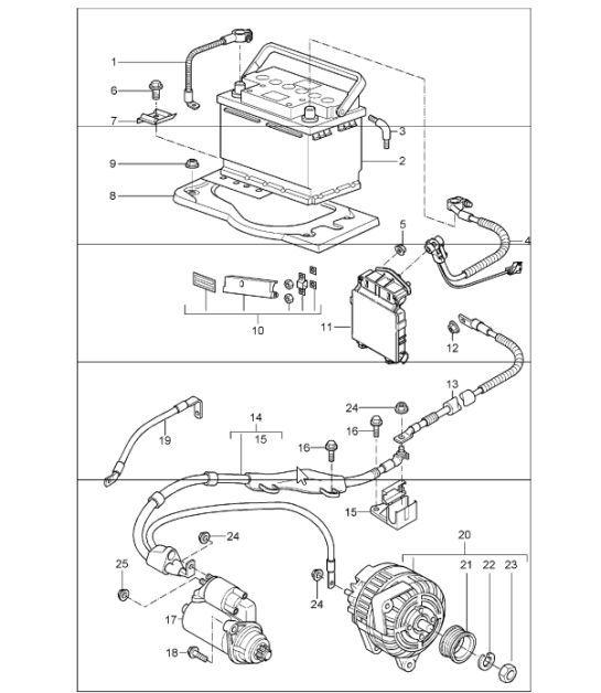 Diagram 902-05 Porsche Cayman 987C / 981C (2005-2016) Materiale elettrico