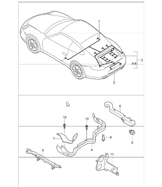 Diagram 902-20 Porsche Cayenne 9PA (955) 2003-2006 Equipo eléctrico