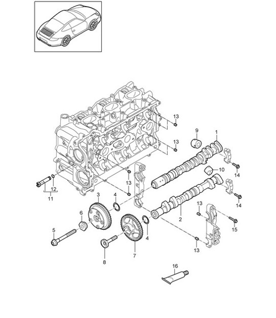 Diagram 103-010 Porsche Boxster 986/987/981 (1997-2016) Engine