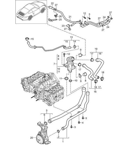 Diagram 105-005 Porsche Macan (95B) MK1 (2014-2018) Motor