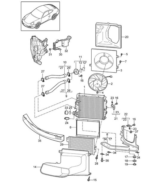 Diagram 105-015 Porsche Macan (95B) MK1 (2014-2018) Motor