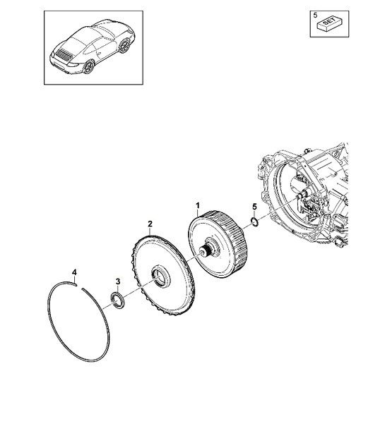 - PDK - Caja de cambios / Embrague para doble embrague / Caja de cambios - CG1.00,CG1.30 - 997.2 Carrera 2009-12