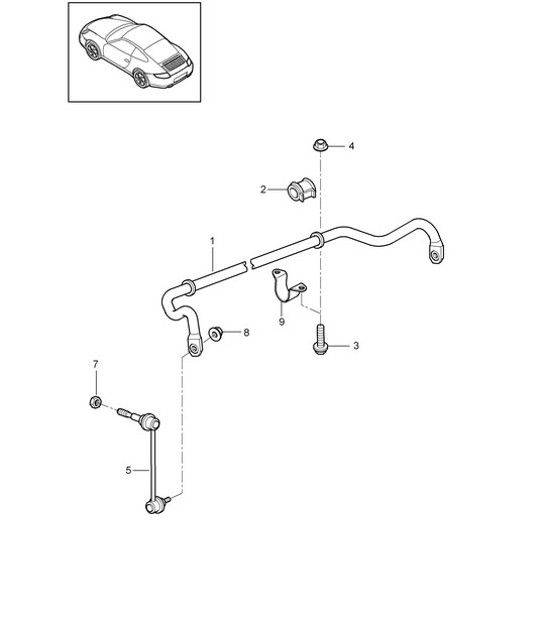 Diagram 402-005 Porsche 911 & 912 (1965-1989) Essieu avant, Direction 