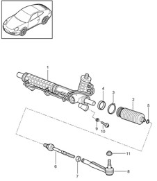Power steering / Steering gear / Steering parts 997.2 Carrera 2009-12