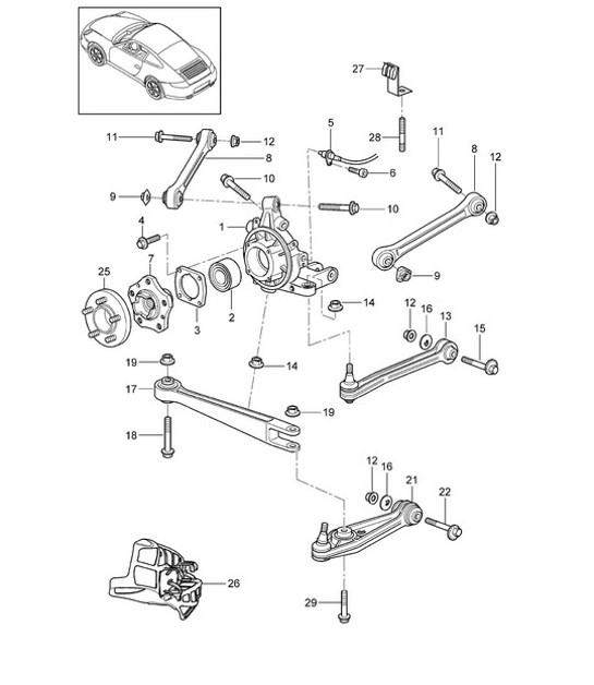 Diagram 501-000 Porsche 911 & 912 (1965-1989) Rear Axle