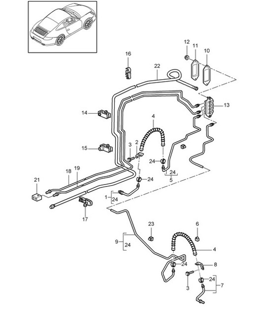 Diagram 604-010 Porsche 911 & 912 (1965-1989) Wheels, Brakes