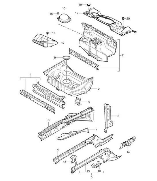 Diagram 801-010 Porsche 911 & 912 (1965-1989) Body