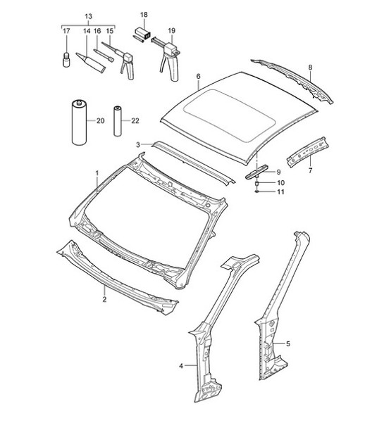 Diagram 801-045 Porsche Cayman GT4 3.8L 2015-16 Body