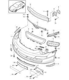 Front bumper 997.2 Carrera 2009-12