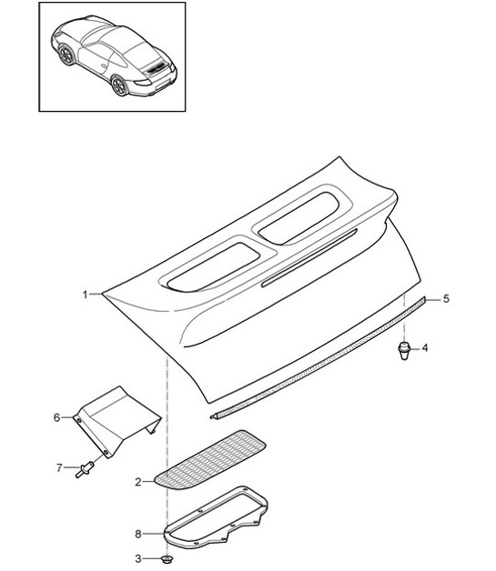 Diagram 803-009 Porsche Cayman S 3.4L 987C 2005-08 Body