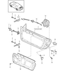 Door shell / Installation parts / Door lock 997.2 Carrera 2009-12