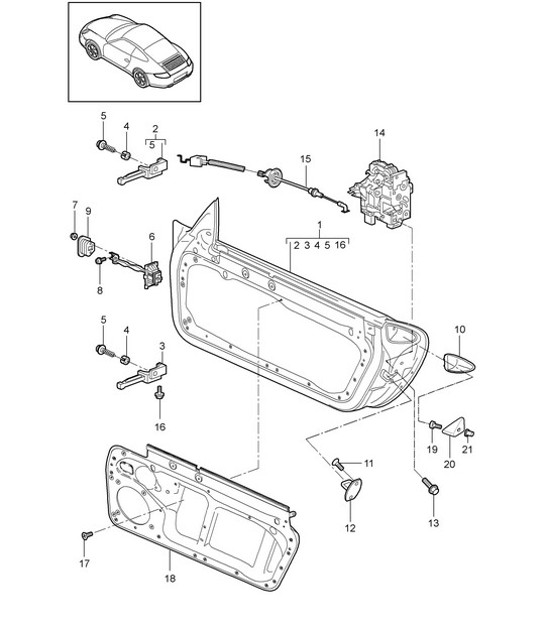 Diagram 804-000 Porsche 996 (911) (1997-2005) Body