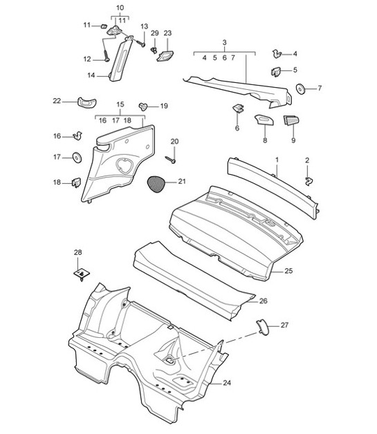 Diagram 807-005 Porsche 996 (911) (1997-2005) Body