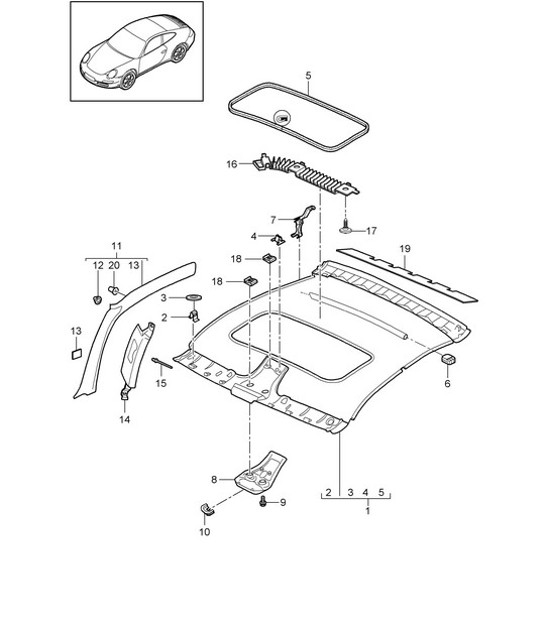 Diagram 807-008 Porsche 996 (911) (1997-2005) Body