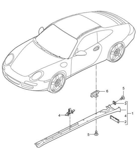 Diagram 810-005 Porsche Cayman S 3.4L 987C 2005-08 Body