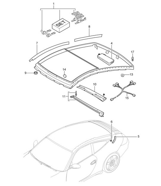 Diagram 811-002 Porsche Boxster 986/987/981 (1997-2016) Body