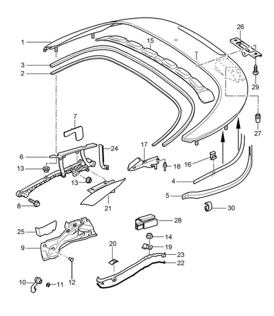 Diagram 811-013 Porsche Boxster 718 (982) 2017>> Body