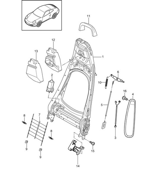 Diagram 817-021 Porsche Cayman S 3.4L 987C 2005-08 Body
