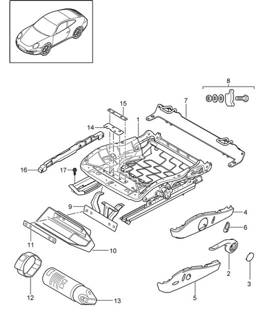 Diagram 817-023 Porsche Boxster 986/987/981 (1997-2016) Body