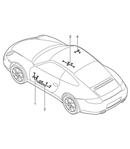 Diagram 902-015 Porsche Cayman GT4 3.8L 2015-16 Electrical equipment