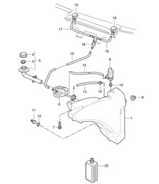 Windscreen washer system 997.2 Carrera 2009-12