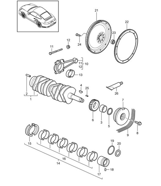Diagram 102-002 Porsche 924S 2.5L 1986-87 