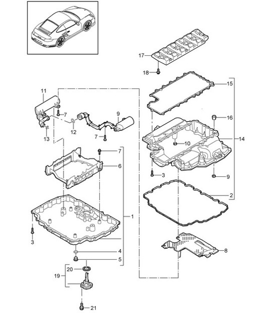 Diagram 104-002 Porsche 957 Cayenne S / GTS 4.8L 2007-10 Motor