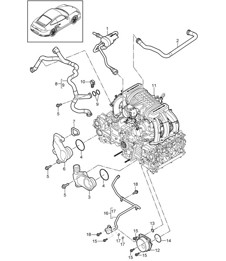 Crankcase housing / Bleeding / Tank ventilation / Vacuum pump - A170 - 997.2 Turbo 3.8L 2010-13