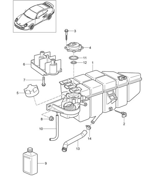 Diagram 105-021 Porsche Boxster 986/987/981 (1997-2016) Engine