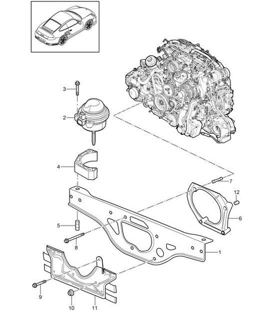 Diagram 109-000 Porsche Panamera 970 MK2 (2014-2016) Engine