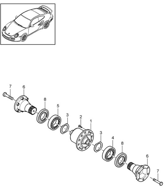 Diagram 305-005 Porsche Boxster 981 Spyder 3.8L 2016 Transmisión