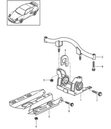 Transmission suspension - G97.55 / G97.88 - 997.2 Turbo / GT2 RS 2010-13
