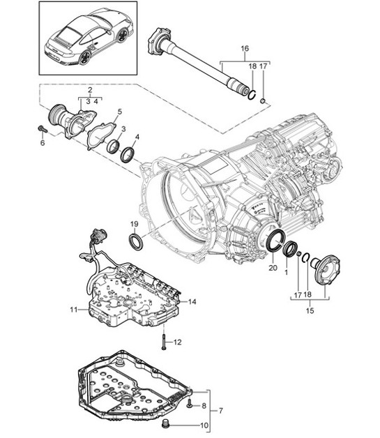 Diagram 320-005 Porsche 964 (911) C4 1989-93 Transmission