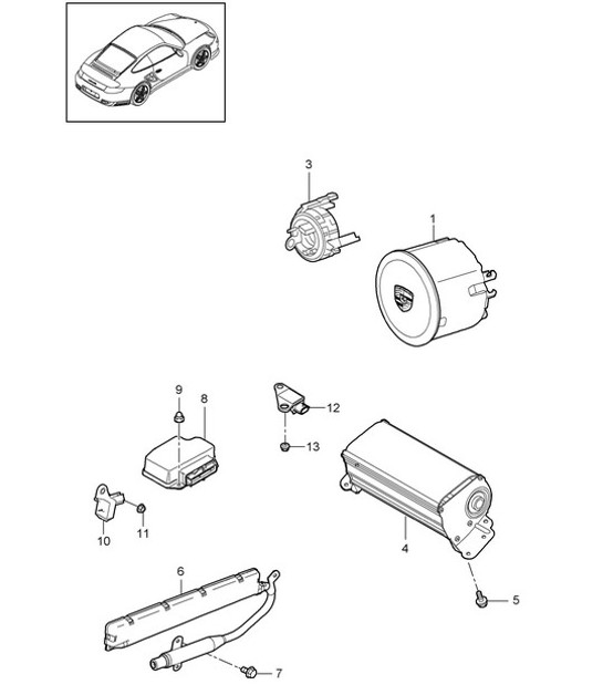 Diagram 403-006 Porsche 997 MK1 Carrera 2S 3.8L 2005-08 Front Axle, Steering 