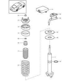 Shock absorbers / Coil spring 997.2 Turbo 2010-13