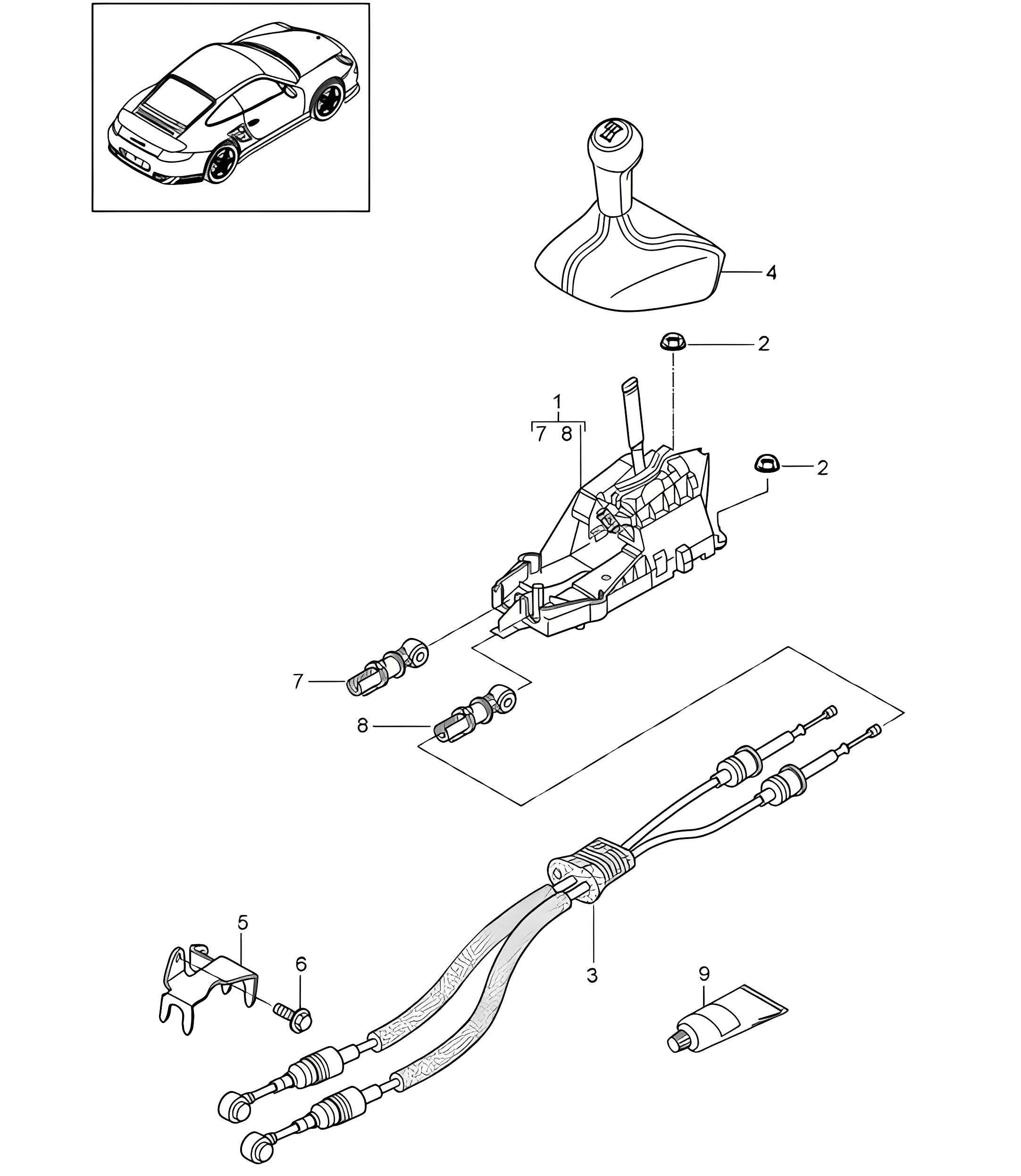Transmission control - Manual gearbox, PR:480 - 997.2 Turbo / GT2 RS 2010-13