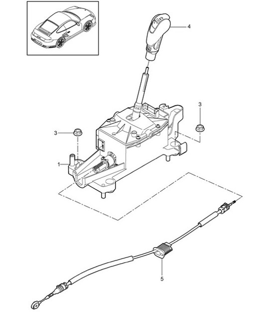 Diagram 701-001 Porsche 911 & 912 (1965-1989) Hand Lever System, Pedal Cluster 